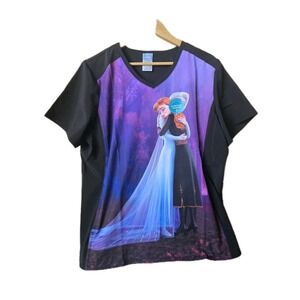 Tooniforms Disney's Frozen V-Neck Scrub Top Size Large NEW Scrubs NWT Elsa